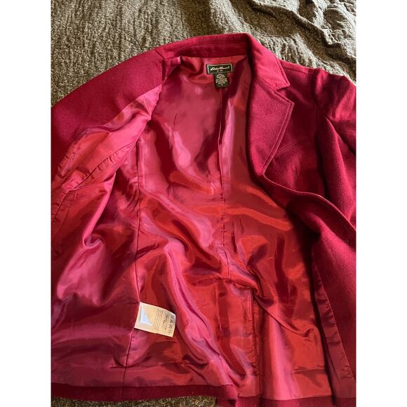 Vintage Eddie Bauer red wool angora suit jacket blazer lined career academia PS - Picture 6 of 11